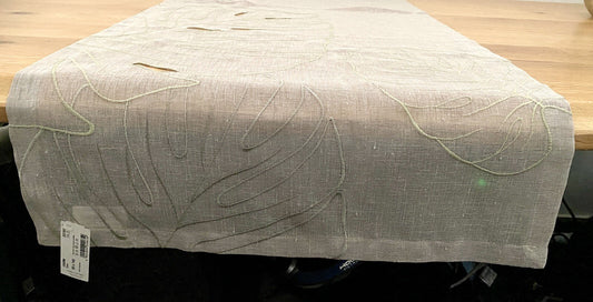 Sander Halbtransparenter Tischläufer CLARA NEU bestickt Grau Grün  50x140cm