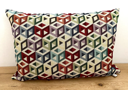DEKORATEX Jaquard Kissen Gefüllt  NEU Grafisches Design Multicolour  40x60 cm