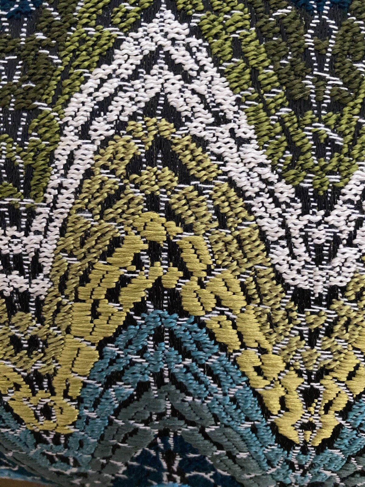 Rohleder moderne Jaquard Kissenhülle OLA GREEN NEU Blau Grün Gelb Weiß 60x35 cm
