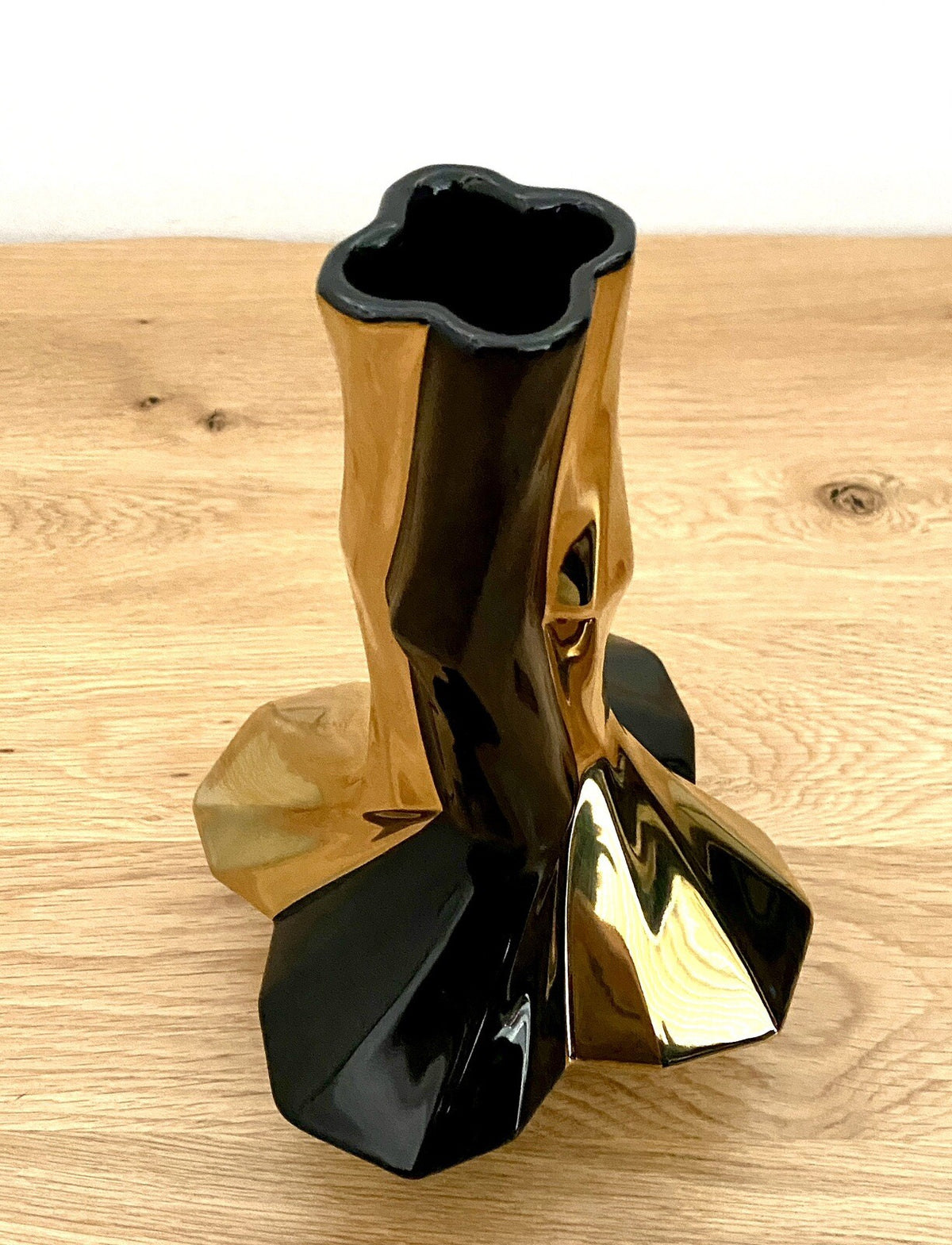 Gilde Dreamlight Keramik Vase NEU Schwarz Gold  25cm Hoch