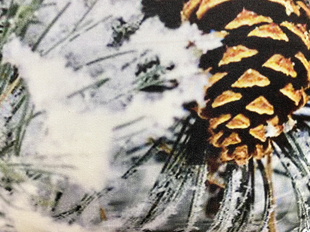 Apelt Weihnachts-Kissenhülle Bedruckt NEU Tanne Zapfen Grün Weiß Braun 46x46cm