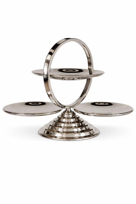 Fink Edelstahl 3er Etagere SERVO NEU Silber 31cm Hoch 49,5cm Lang 24cm Breit