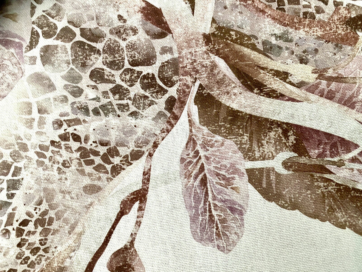 Sprügel moderner Tischläufer  Blätter abstrakt NEU bedruckt Rosa Ecru  50x150cm