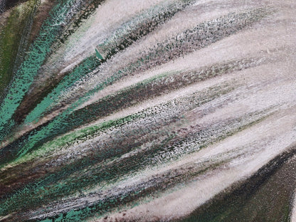Gilde chices Gemälde „Leaf“ NEU Grün Grau Gold 90x60 cm