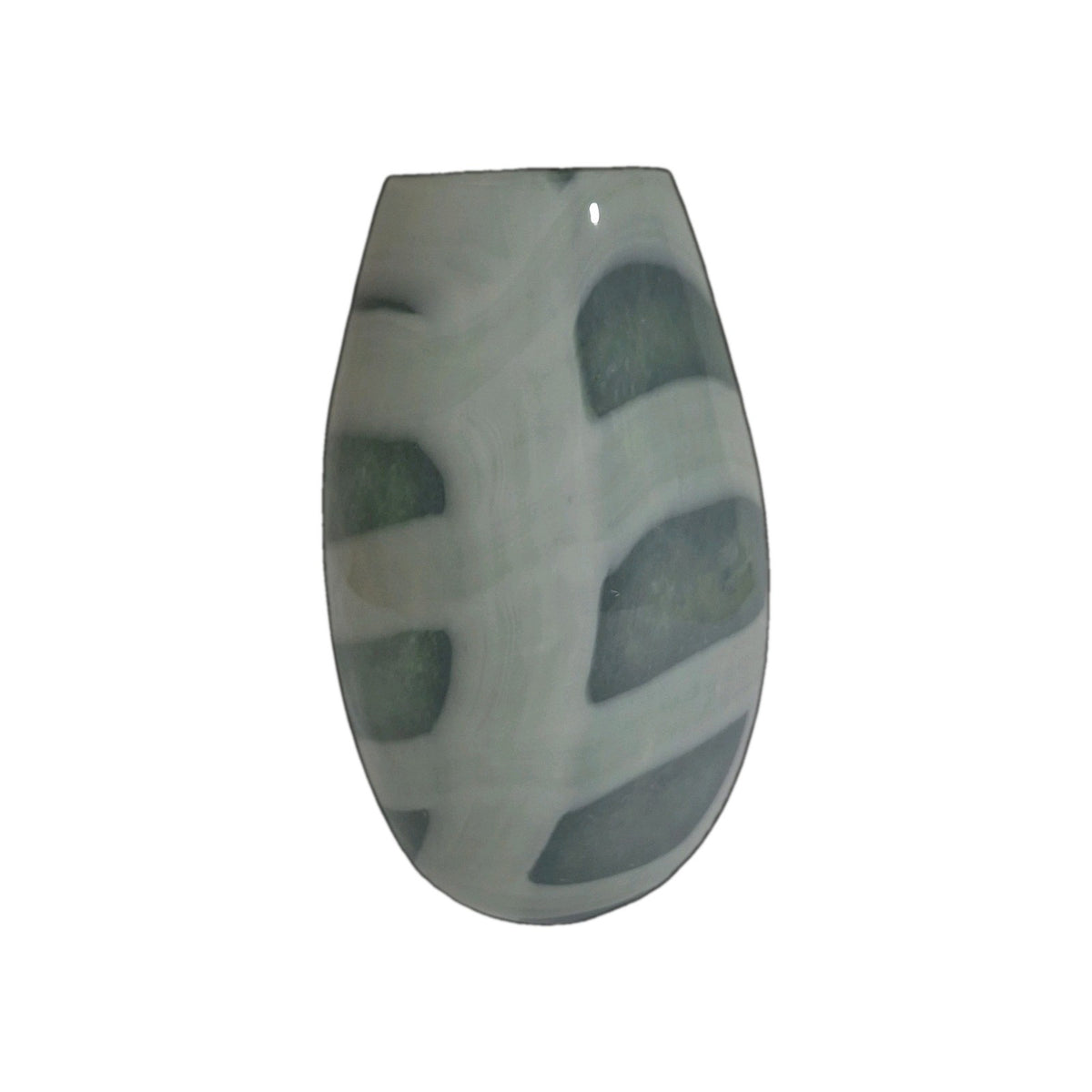 Mossapour Glas Vase KARO Neu Salbei 27cm Hoch