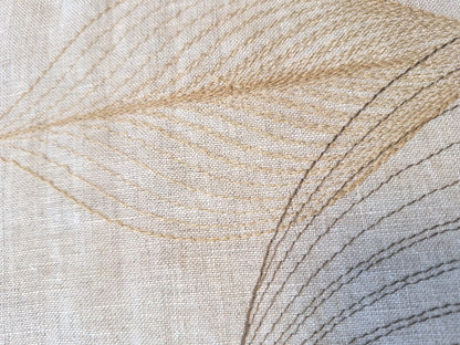 Sander Leinentischläufer Conway NEU Blattstickerei Sand Grau Braun Mais 50x150cm