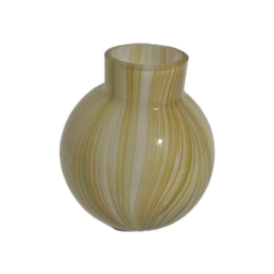 Formano  Glas Vase Stripes NEU Gelb Senf Grün 16 cm Hoch