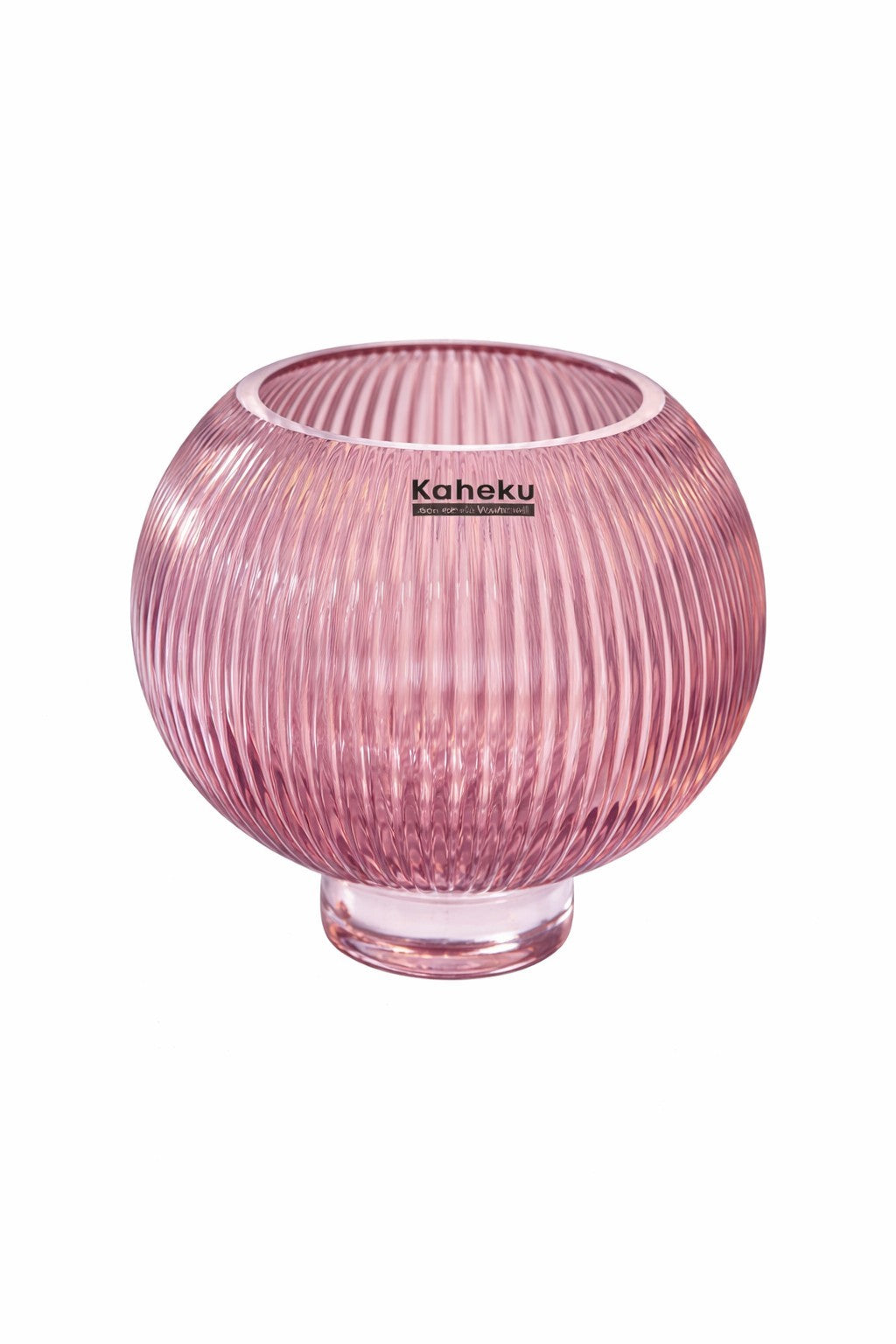 Kaheku Glas Teelichthalter LUMINA Neu Pink Kugelform 18 cm Hoch 16,5 cm Rund