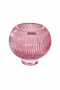 Kaheku Glas Teelichthalter LUMINA Neu Pink Kugelform 18 cm Hoch 16,5 cm Rund