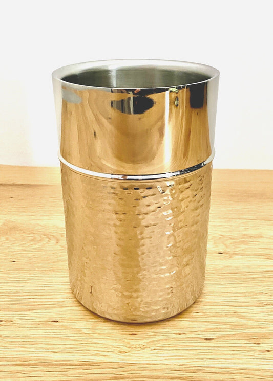 Fink  moderner Edelstahl Weinkühler NASSAU NEU Gehämmert 18 cm Hoch