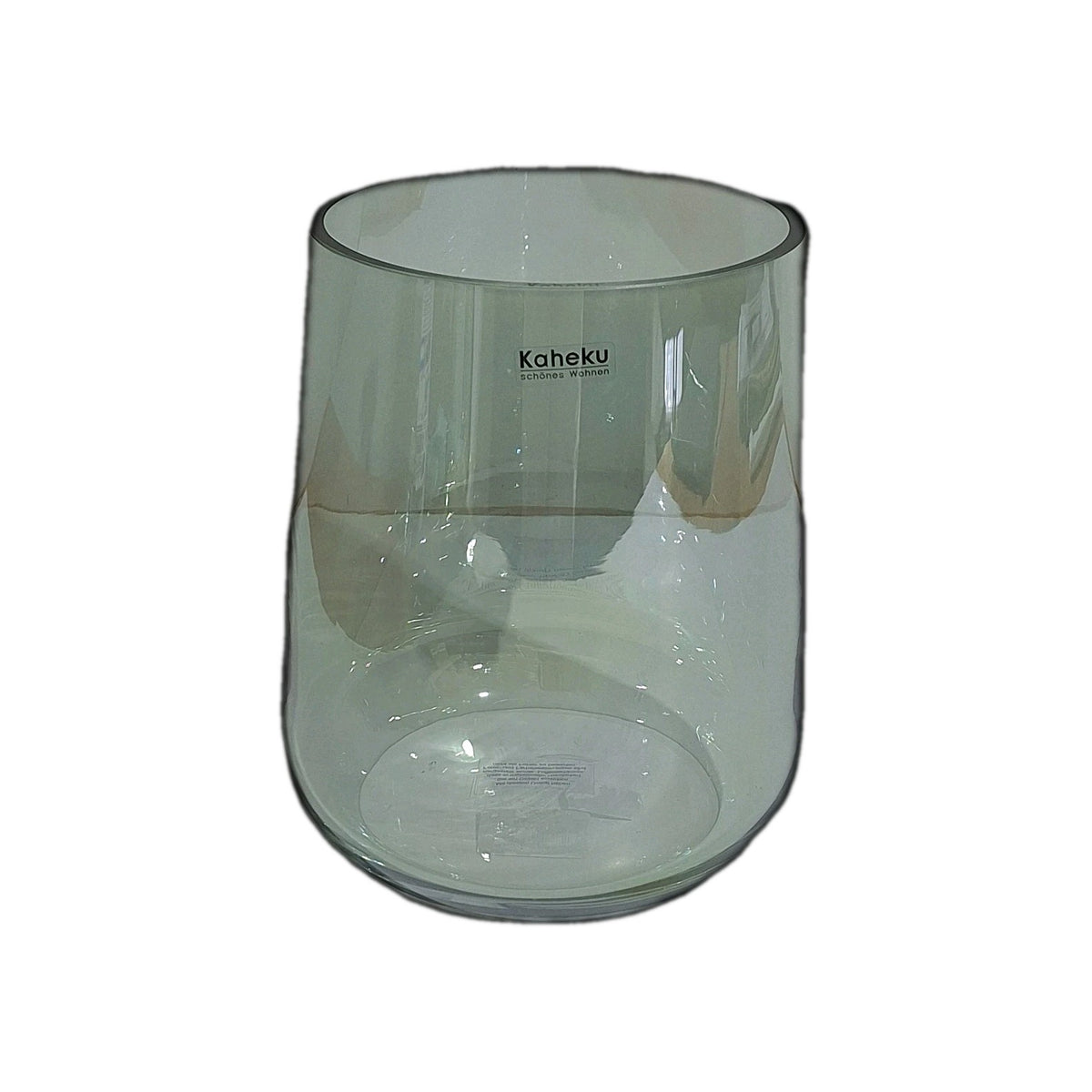 Kaheku Glas Windlicht LUNDBY Neu Lüster Grün Kübelform 20cm Hoch
