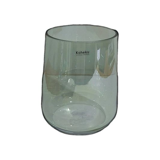 Kaheku Glas Windlicht LUNDBY Neu Lüster Grün Kübelform 20cm Hoch