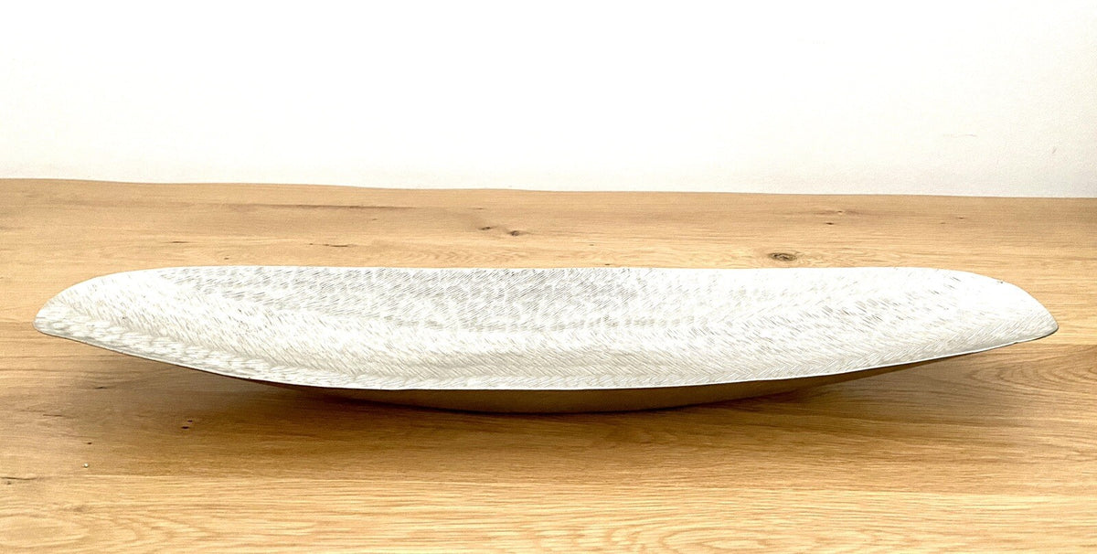 Casablanca moderne Aluminium Schale SINAR NEU Strukturiert Silber 68 cm Lang