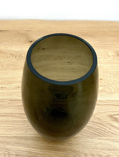 Fink  moderne Glas Vase DIANA NEU Grau 21 cm Hoch