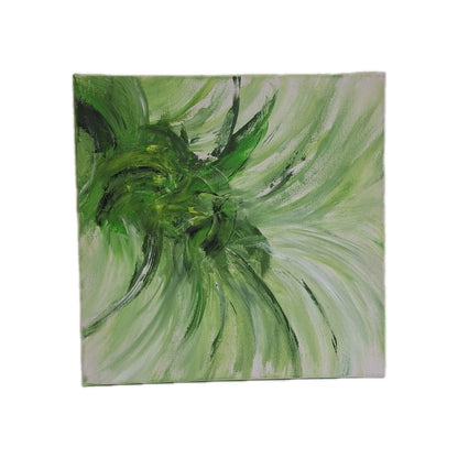 Gemälde Deko Art NEU Grün  Maigrün Gelb Weiß 40x40 cm
