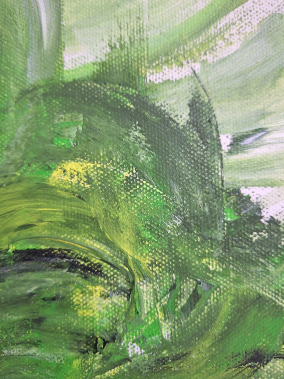 Gemälde Deko Art NEU Grün  Maigrün Gelb Weiß 40x40 cm