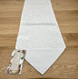 Apelt Jaquard Weihnachts-Tischband Sterne Weiß Silber  24x175cm
