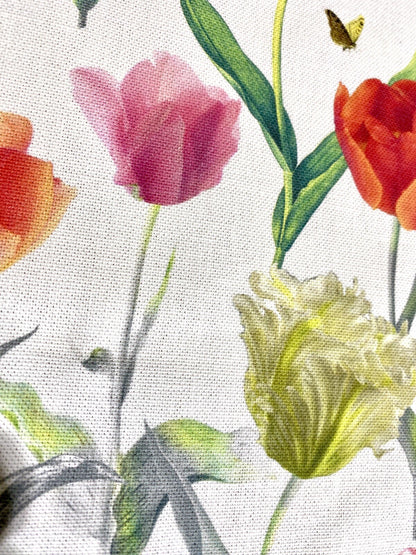 Apelt Frühlings-Tischband Tulpen NEU Digitaldruck Creme Mehrfarbig 25x175 cm