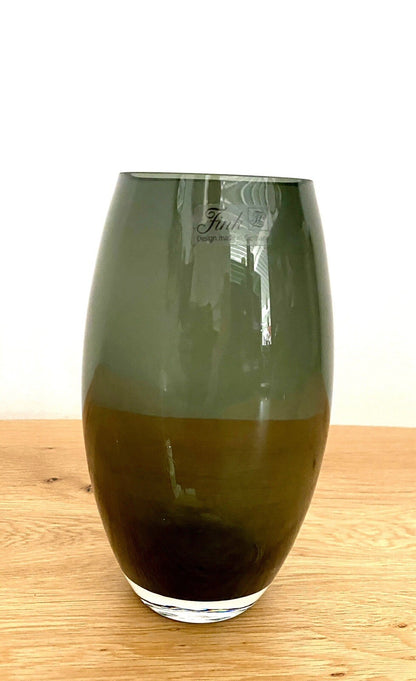 Fink  moderne Glas Vase DIANA NEU Grau 21 cm Hoch