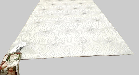 Apelt moderner Jaquard Weihnachts-Läufer Sterne abstrakt Weiß Silber  48x140cm