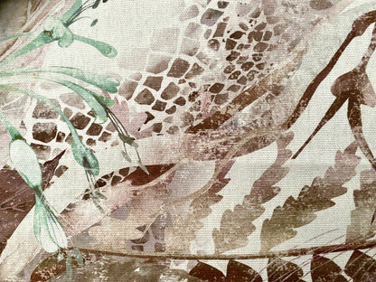 Sprügel moderner Tischläufer  Blätter abstrakt NEU bedruckt Rosa Ecru  50x150cm