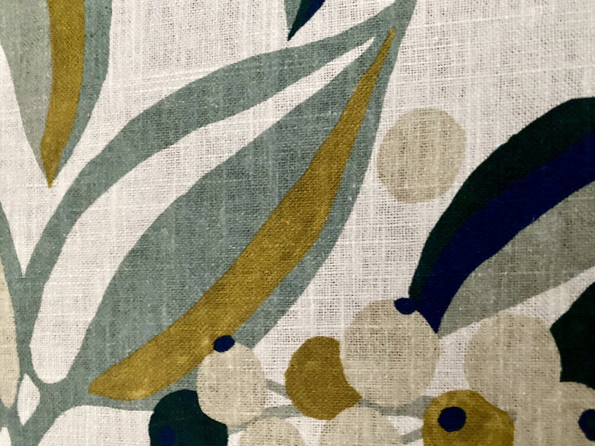Sander chicer Tischläufer ELENOR NEU Bedruckt Senf Jade Blau Natur 50x140 cm