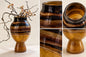 Keramikvase in Bernstein, Rose & Braun marmoriertes Design 28 cm hoch mit Dekozweigen