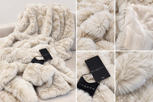 Bugatti Kunstfelldecke - Teddyfell-Optik Creme 150 x 200 cm