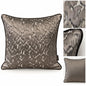 Thanks A Lot elegantes Struktur Kissen mit Paspel in Natur-Taupe 50x50 cm