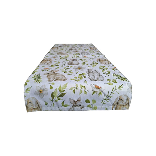 Sprügel chicer Hasen Tischläufer Digitaldruck NEU Weiß Grün Braun 40x90 cm