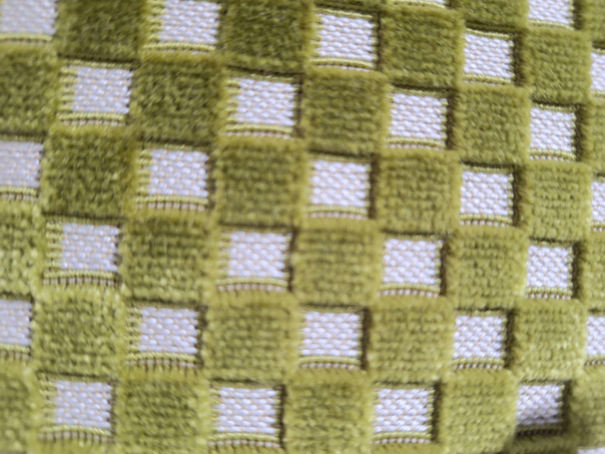 Sprügel Moderne Velour Kissenhülle NEU Karo Natur Grün  45x 45 cm