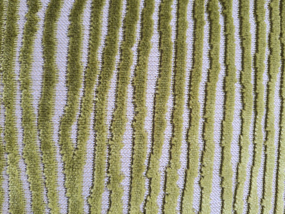 Sprügel Moderne Velour Kissenhülle NEU Streifen Natur Grün  45x 45 cm