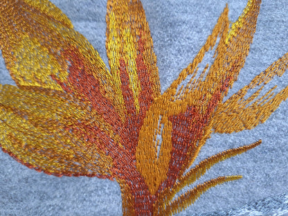 Sander Filz Kissenhülle Charlotte NEU Strelizien Grau Orange Rot 40x40 cm