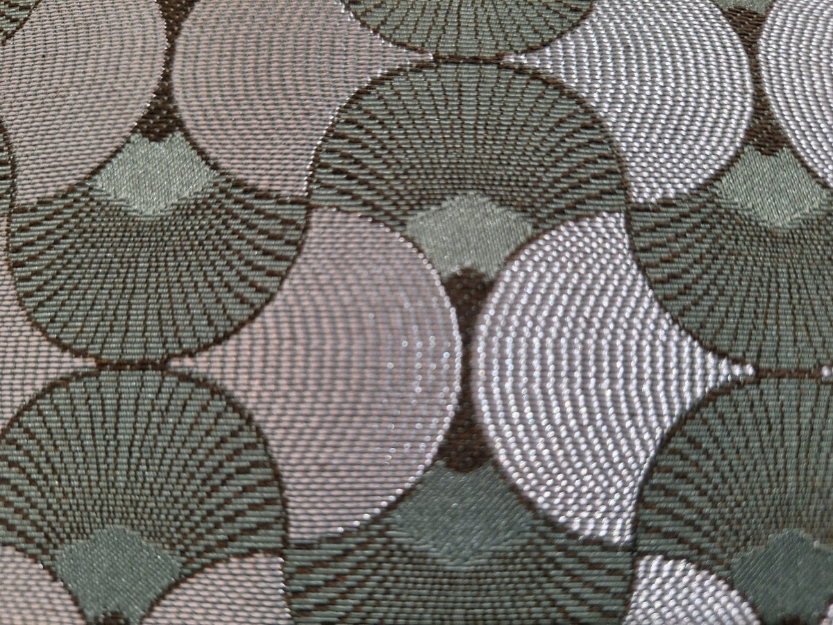 Sprügel Festlich-Elegante Jaguard Kissenhülle Halbkreise  Silber Salbei  45x45cm