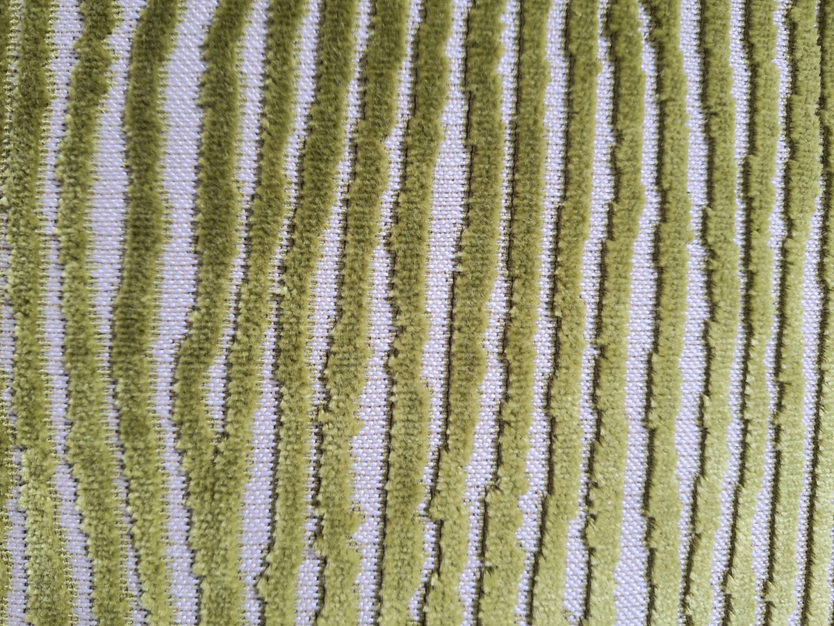 Sprügel Moderne Velour Kissenhülle NEU Streifen Natur Grün  45x 45 cm
