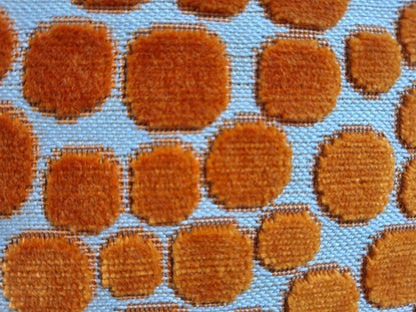 Sprügel Moderne Velour Kissenhülle NEU Punkte Natur Orange  45x 45 cm