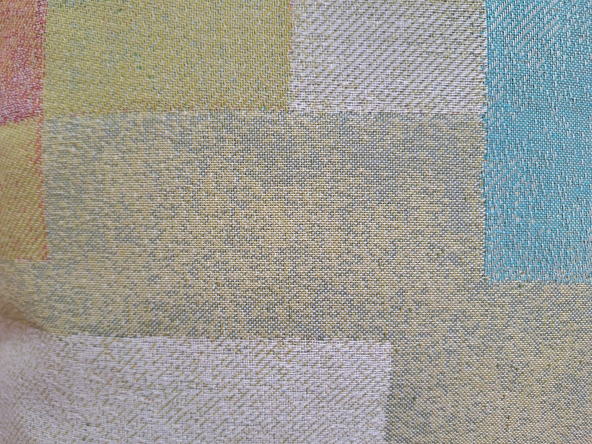 Sander Jaquard Kissenhülle AUGUSTE NEU Grafisch Türkis Limone Lachs 50x50 cm