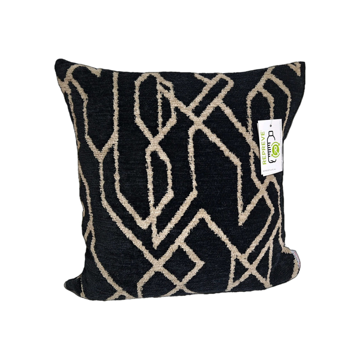 Sprügel Moderne Jaquard Velour Kissenhülle NEU Abstrakt Schwarz  Beige 45x45 cm
