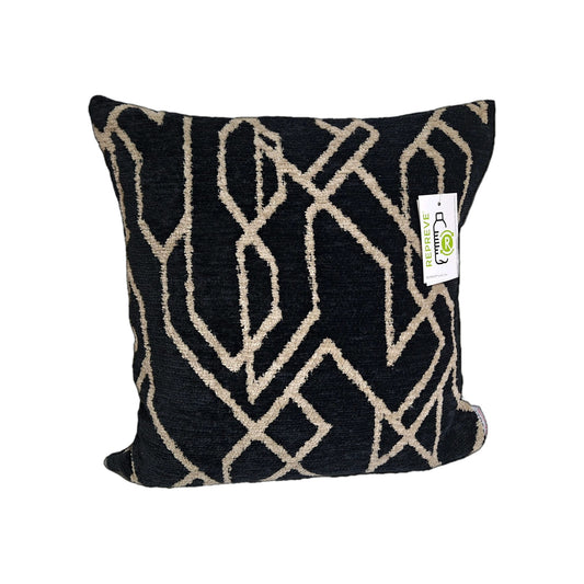 Sprügel Moderne Jaquard Velour Kissenhülle NEU Abstrakt Schwarz  Beige 45x45 cm