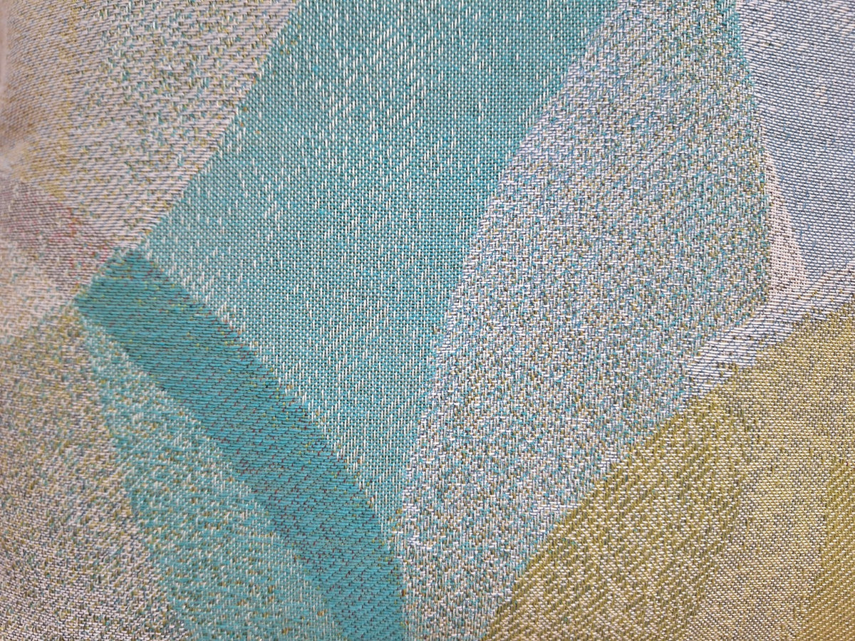 Sander Jaquard Kissenhülle CAMILLE NEU Grafisch Türkis Limone Lachs 50x50 cm