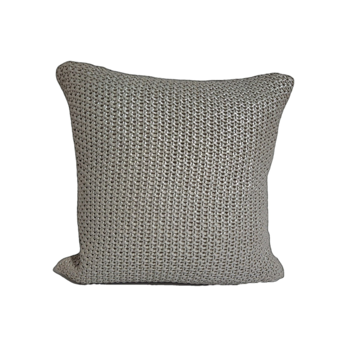 Kaheku moderne Kissenhülle GAGIA Strickoptik Silber 40x40cm