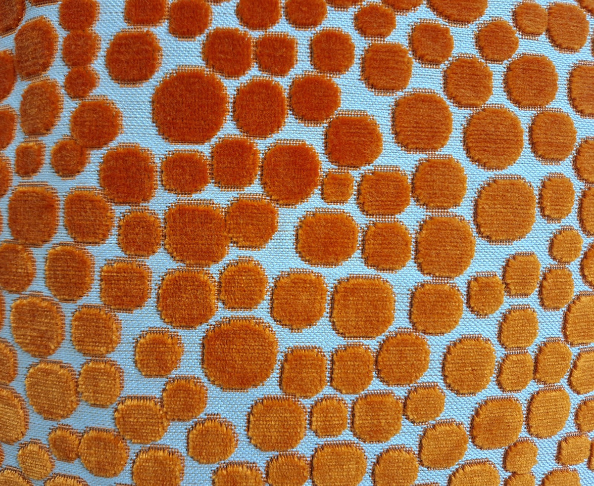 Sprügel Moderne Velour Kissenhülle NEU Punkte Natur Orange  45x 45 cm