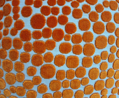 Sprügel Moderne Velour Kissenhülle NEU Punkte Natur Orange  45x 45 cm