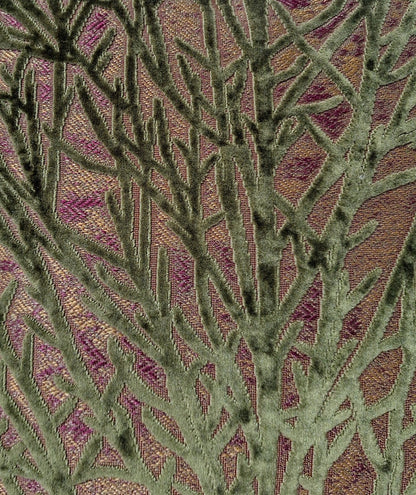 Sprügel Moderne Velour Kissenhülle NEU Astmuster Grün Bonze  45x 45 cm