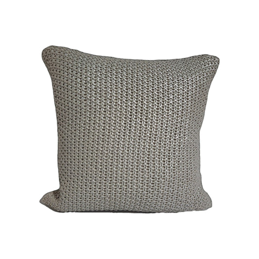Kaheku moderne Kissenhülle GAGIA Strickoptik Silber 40x40cm