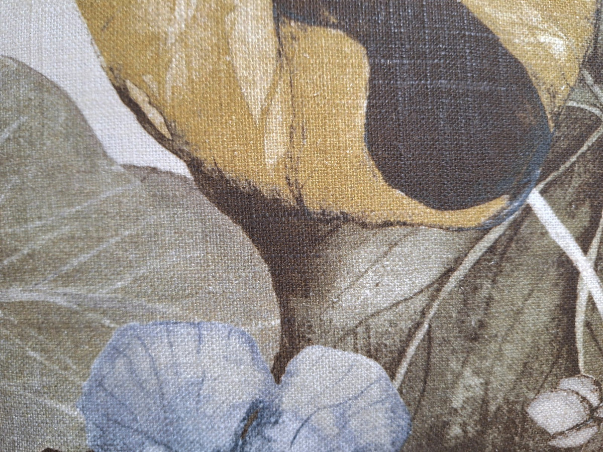 Sander Moderne Kissenhülle EMBER NEU Floral Oliv Senf Blau 50x50cm
