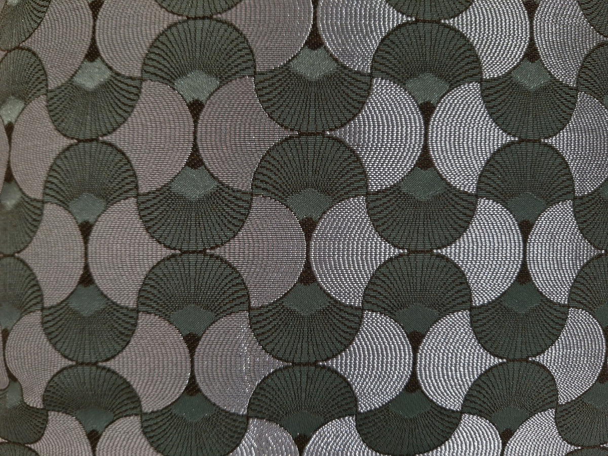 Sprügel Festlich-Elegante Jaguard Kissenhülle Halbkreise  Silber Salbei  45x45cm