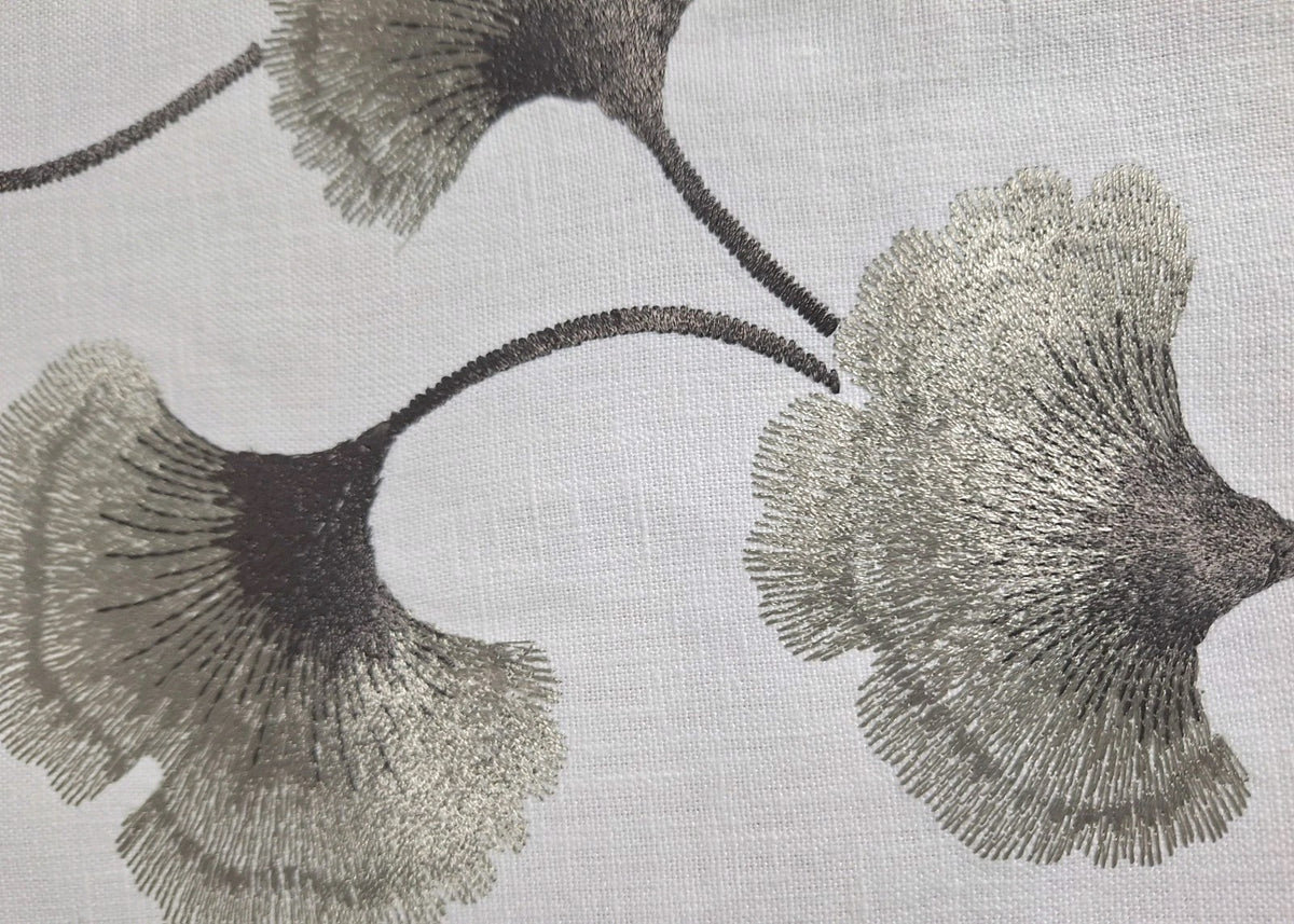 Sander moderner Tischläufer Ginkgo NEU Bestickt Natur Grau 50x140cm