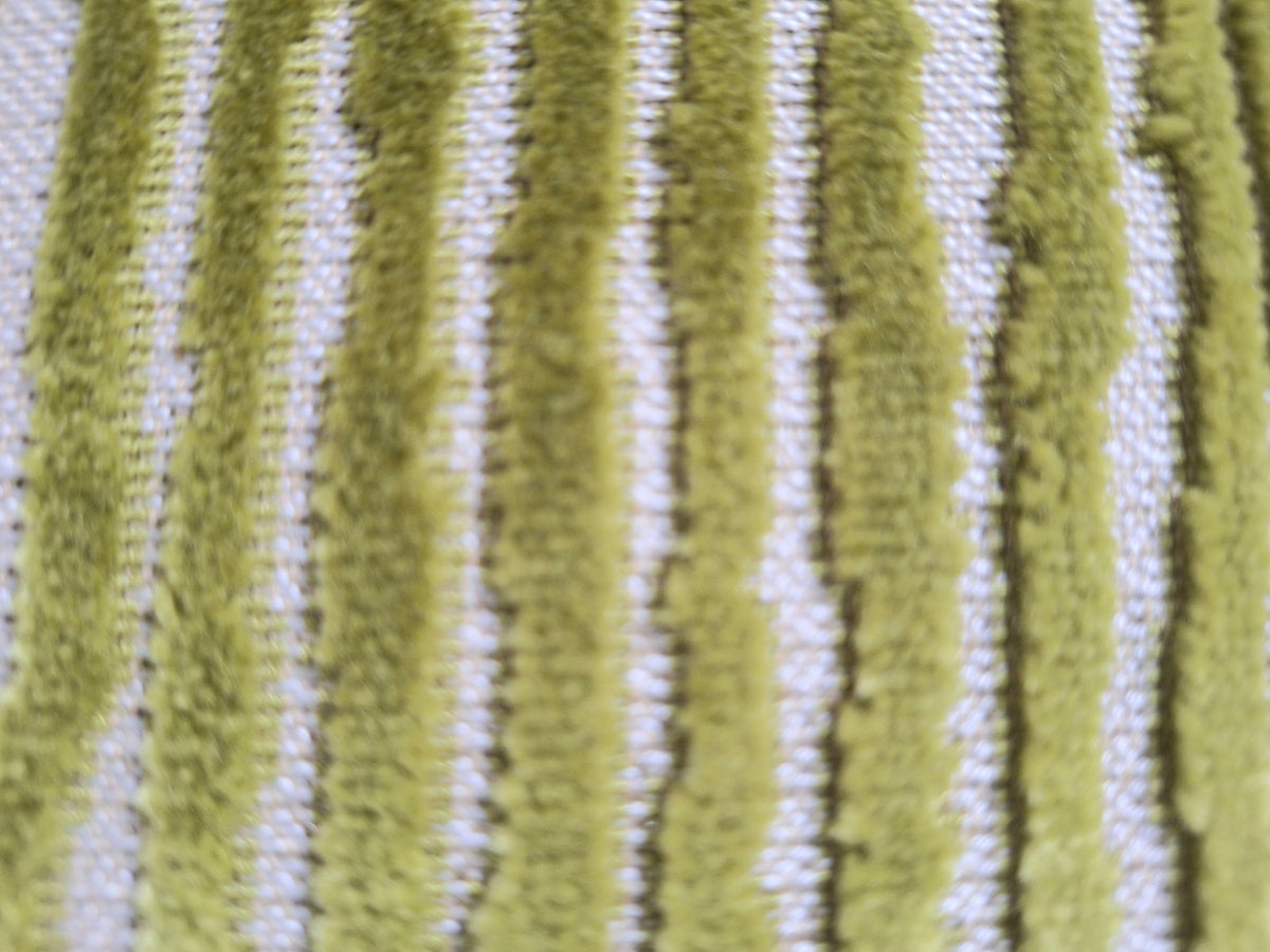 Sprügel Moderne Velour Kissenhülle NEU Streifen Natur Grün  45x 45 cm