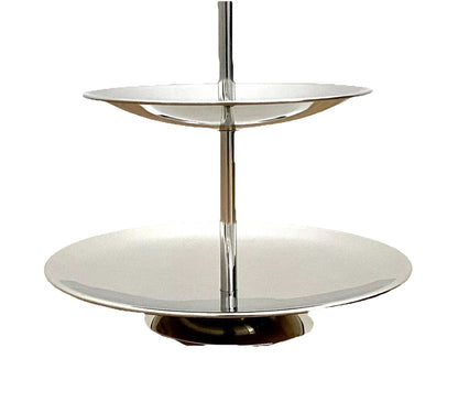 Fink Moderne Edelstahl 2er Etagere SAMUEL NEU Poliert 23 cm Hoch